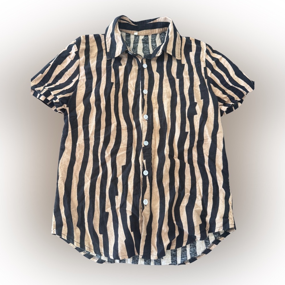 Striped Black and Tan Shirt